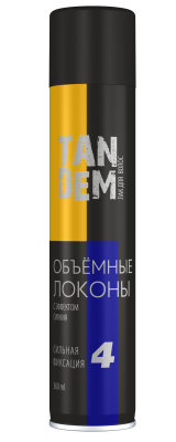 Лак для волос Сильная фиксация "TANDEM" Объемные локоны 360 мл